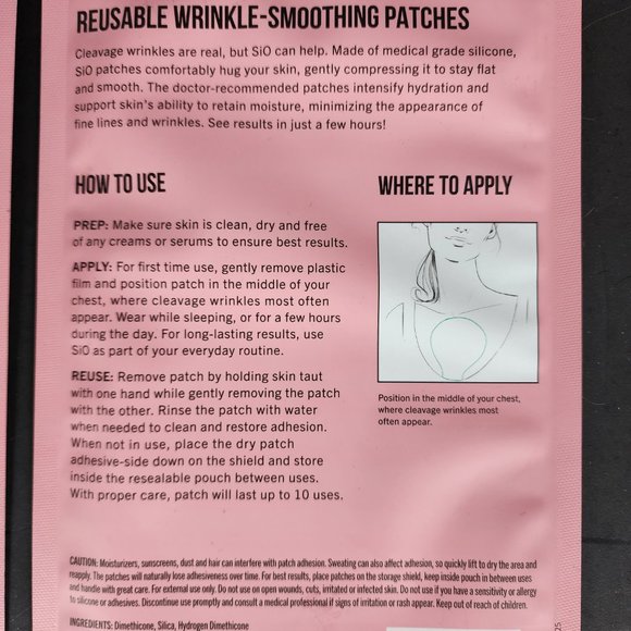SIO Chestlift Reusable Wrinkle - Smoothing Patches Lot of 2 - Picture 3 of 3
